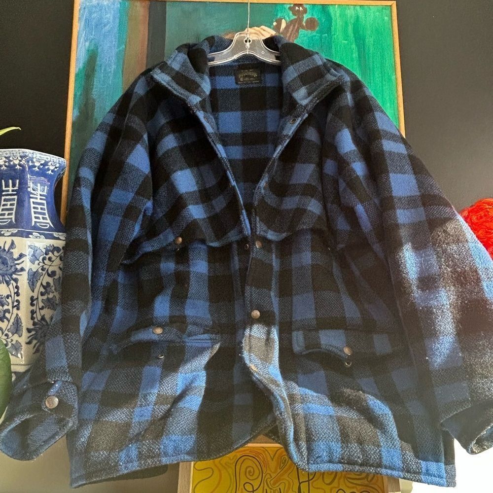 Vintage Pioneer Sportswear Wool Buffalo Plaid Mackinaw Coat / Jacket